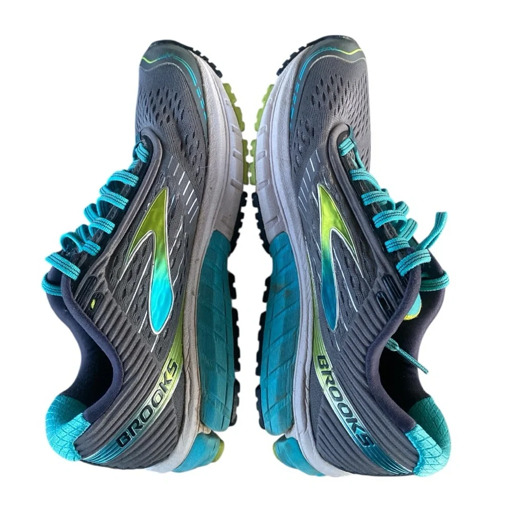 BROOKS Ghost 9 Grey Turquoise Running Athletic Sneakers 1202251B151 Women’s 8.5